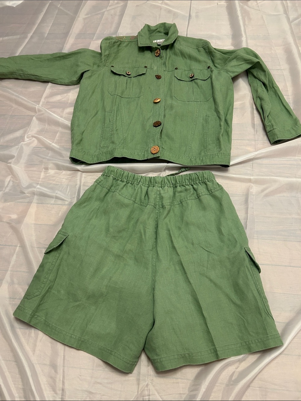 Vintage Casual Women's Sage Green Utility Jacket